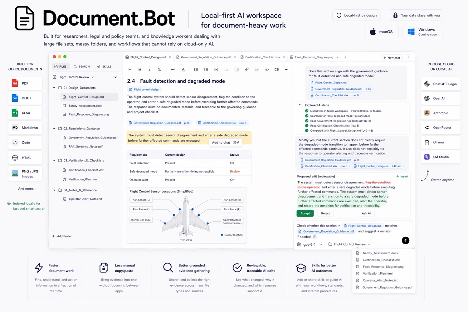 Document.Bot aviation document workspace example